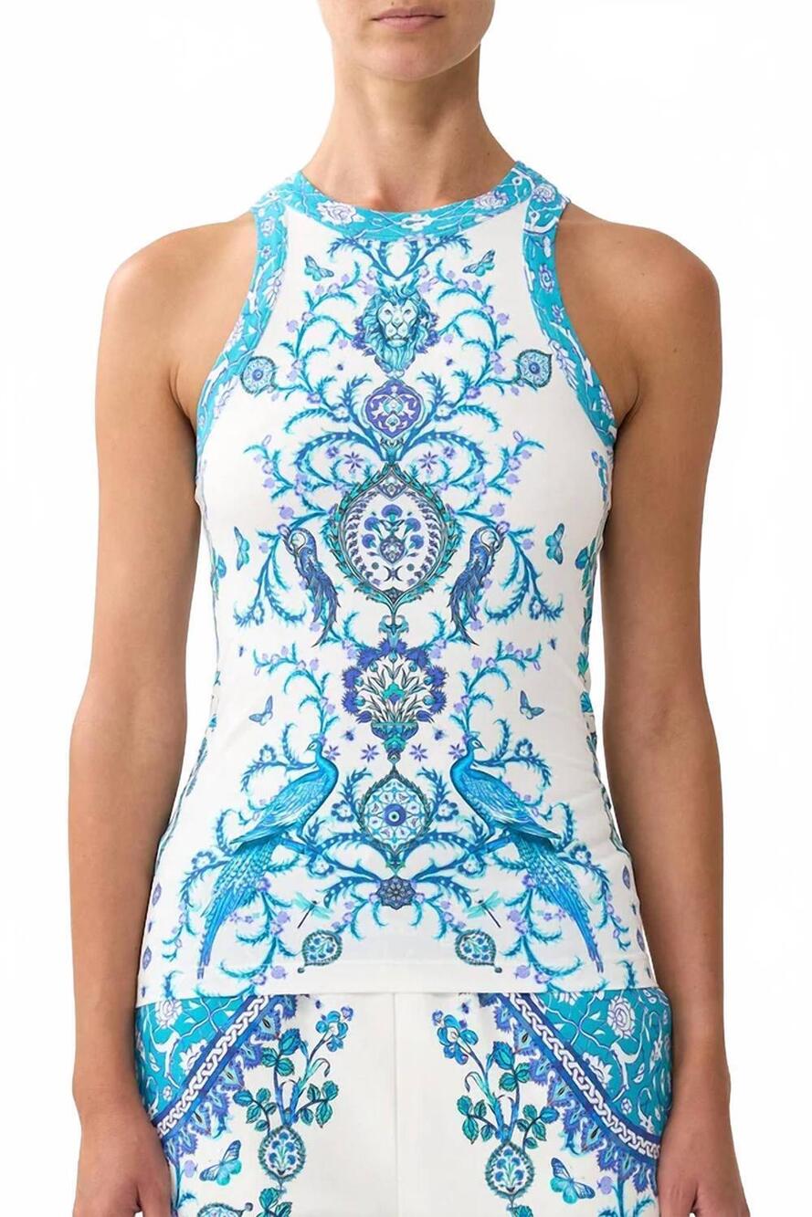 NEW CAMILLA jersey tank top in isnik lullaby